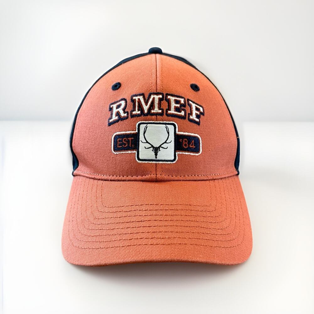 RMEF Mens Red Hunting Adjustable Outdoors 100% Cotton Strapback Hat Baseball Cap